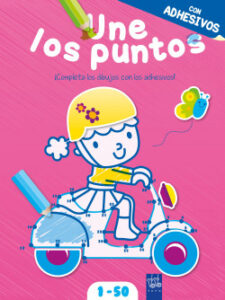 une los puntos con adhesivos rosa de yoyo